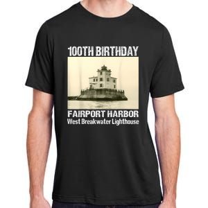 100th Birthday West Breakwater Lighthouse Fairport Harbor Adult ChromaSoft Performance T-Shirt