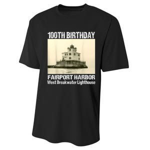 100th Birthday West Breakwater Lighthouse Fairport Harbor Performance Sprint T-Shirt