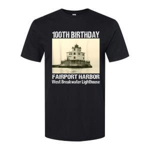 100th Birthday West Breakwater Lighthouse Fairport Harbor Softstyle CVC T-Shirt