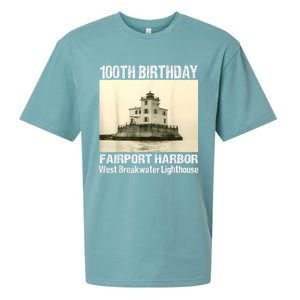 100th Birthday West Breakwater Lighthouse Fairport Harbor Sueded Cloud Jersey T-Shirt