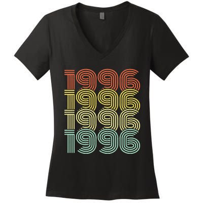 1996 Birthday Year Vintage Birthday Gift Women's V-Neck T-Shirt