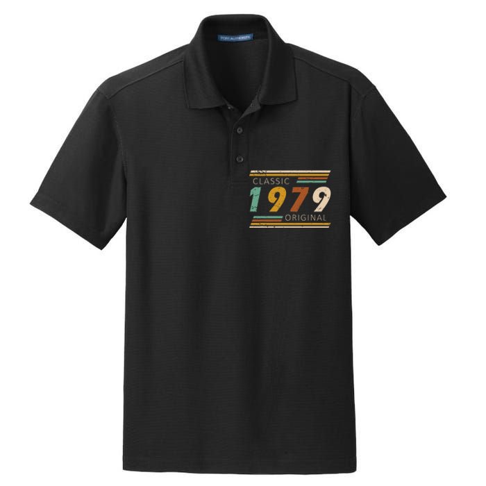 1979 Birthday Year Classic Original Retro Vintage Design Dry Zone Grid Polo