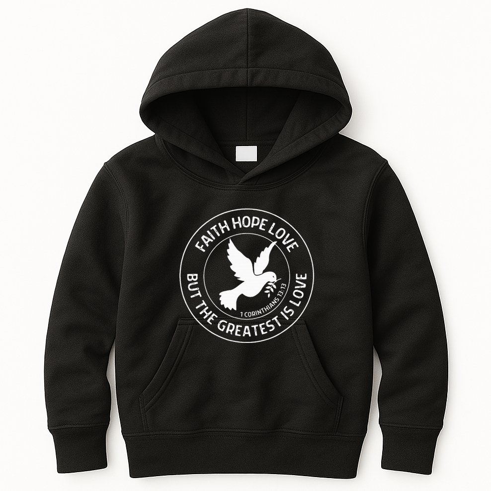 1 Corinthians 1313 Faith Hope Love Christian Bible Verse Kids Hoodie