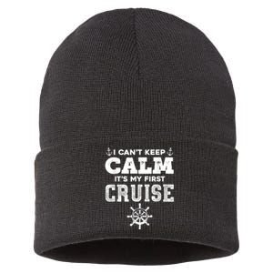 1st Cruise 2021 Can't Keep Calm It's My First Cruise Sustainable Knit Beanie