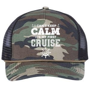 1st Cruise 2021 Can't Keep Calm It's My First Cruise Retro Rope Trucker Hat Cap