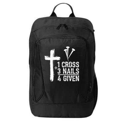 1 Cross 3 Nails Forgiven Jesus Christian Easter City Backpack