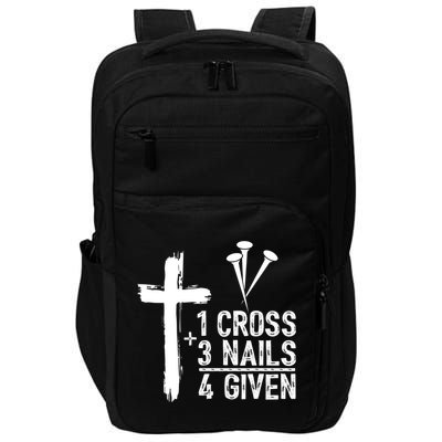 1 Cross 3 Nails Forgiven Jesus Christian Easter Impact Tech Backpack
