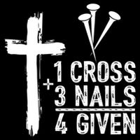 1 Cross 3 Nails Forgiven Jesus Christian Easter Cropped Pullover Crew