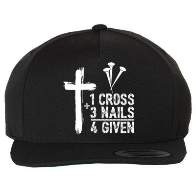 1 Cross 3 Nails Forgiven Jesus Christian Easter Wool Snapback Cap