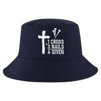 1 Cross 3 Nails Forgiven Jesus Christian Easter Cool Comfort Performance Bucket Hat