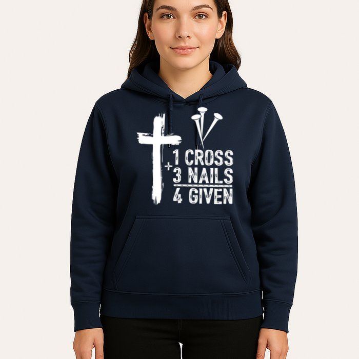 1 Cross 3 Nails Forgiven Jesus Christian Easter Hoodie