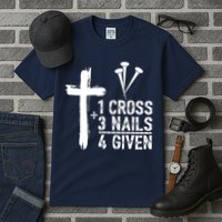 1 Cross 3 Nails Forgiven Jesus Christian Easter Tall T-Shirt