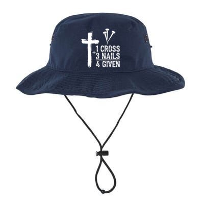 1 Cross 3 Nails Forgiven Jesus Christian Easter Bucket Hat