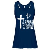 1 Cross 3 Nails Forgiven Jesus Christian Easter Ladies Essential Flowy Tank