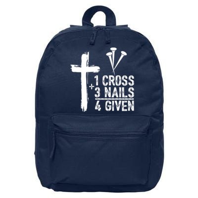 1 Cross 3 Nails Forgiven Jesus Christian Easter 16 in Basic Backpack