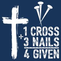 1 Cross 3 Nails Forgiven Jesus Christian Easter 25L Jumbo Tote