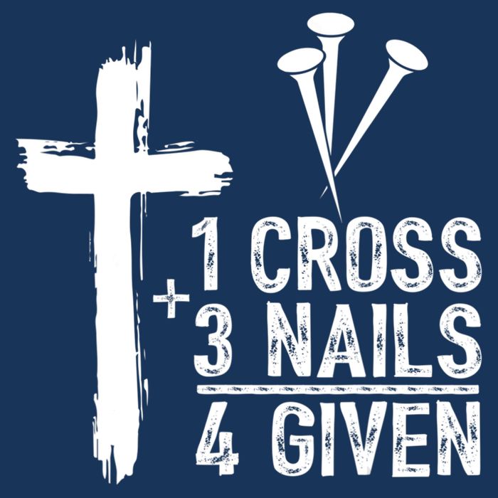1 Cross 3 Nails Forgiven Jesus Christian Easter 25L Jumbo Tote