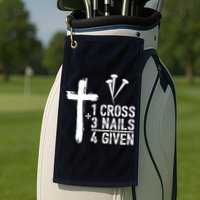 1 Cross 3 Nails Forgiven Jesus Christian Easter Golf Towel
