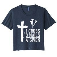 1 Cross 3 Nails Forgiven Jesus Christian Easter Crop Top