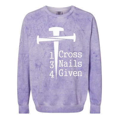 1 Cross 3 Nails 4 Given Colorblast Crewneck Sweatshirt