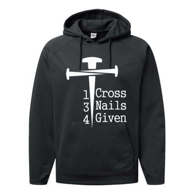 1 Cross 3 Nails 4 Given Performance Fleece Hoodie