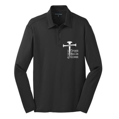 1 Cross 3 Nails 4 Given Silk Touch Performance Long Sleeve Polo