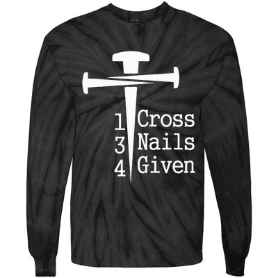 1 Cross 3 Nails 4 Given Tie-Dye Long Sleeve Shirt