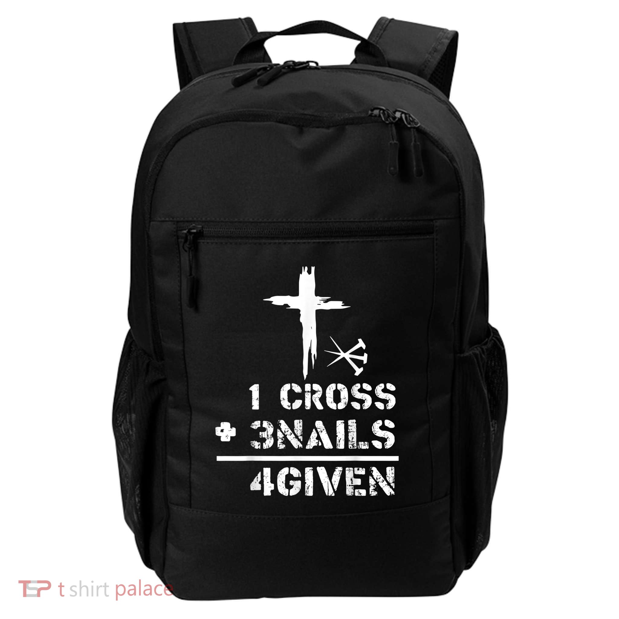 1 Cross 3 Nails Forgiven Christian Easter Day Gift Backpack