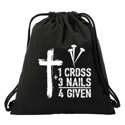 1 Cross 3 Nails 4 Given Happy Easter Day Jesus Christian Drawstring Bag