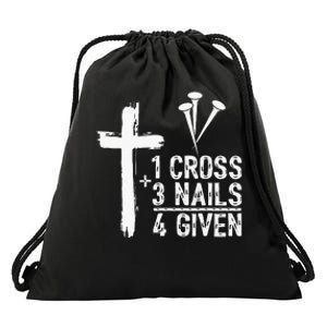 1 Cross 3 Nails 4 Given Happy Easter Day Jesus Drawstring Bag