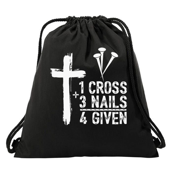 1 Cross 3 Nails 4 Given Happy Easter Day Jesus Drawstring Bag