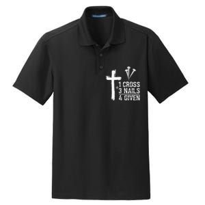 1 Cross 3 Nails 4 Given Happy Easter Day Jesus Dry Zone Grid Polo