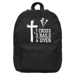 1 Cross 3 Nails 4 Given Happy Easter Day Jesus 16 in Basic Backpack