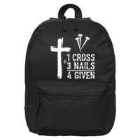 1 Cross 3 Nails 4 Given Happy Easter Day Jesus 16 in Basic Backpack