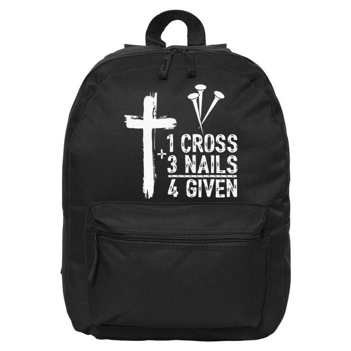 1 Cross 3 Nails 4 Given Happy Easter Day Jesus 16 in Basic Backpack