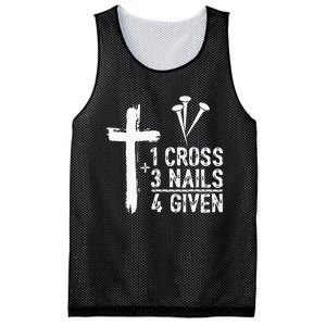 1 Cross 3 Nails 4 Given Happy Easter Day Jesus Mesh Reversible Basketball Jersey Tank