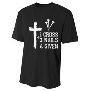 1 Cross 3 Nails 4 Given Happy Easter Day Jesus Performance Sprint T-Shirt