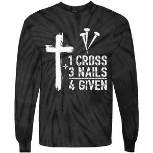 1 Cross 3 Nails 4 Given Happy Easter Day Jesus Tie-Dye Long Sleeve Shirt