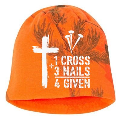 1 Cross 3 Nails 4 Given Happy Easter Day Jesus Kati - Camo Knit Beanie