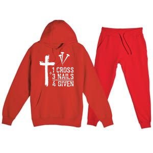 1 Cross 3 Nails 4 Given Happy Easter Day Jesus Premium Hooded Sweatsuit Set