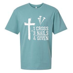 1 Cross 3 Nails 4 Given Happy Easter Day Jesus Sueded Cloud Jersey T-Shirt