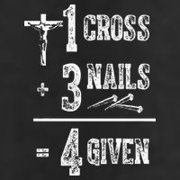 1 Cross + 3 Nails = 4 Given Forgiven Christian Jesus Christ Cool Comfort Performance Bucket Hat