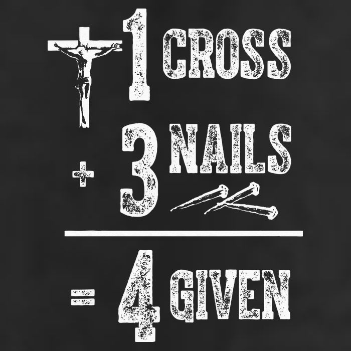 1 Cross + 3 Nails = 4 Given Forgiven Christian Jesus Christ 7 Panel Mesh Trucker Snapback Hat