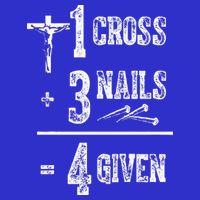 1 Cross + 3 Nails = 4 Given Forgiven Christian Jesus Christ 16 in Basic Backpack