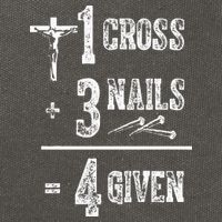 1 Cross + 3 Nails = 4 Given Forgiven Christian Jesus Christ Cotton Canvas Backpack