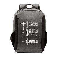 1 Cross + 3 Nails = 4 Given Forgiven Christian Jesus Christ Vector Backpack