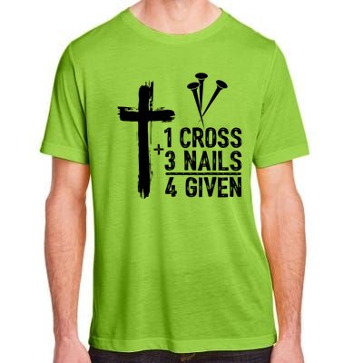 1 Cross 3 Nails 4 Given Happy Easter Day Jesus Christian Adult ChromaSoft Performance T-Shirt