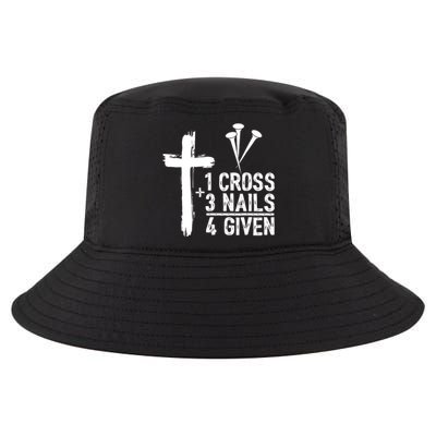 1 Cross 3 Nails 4 Given Happy Easter Day Jesus Christian Cool Comfort Performance Bucket Hat