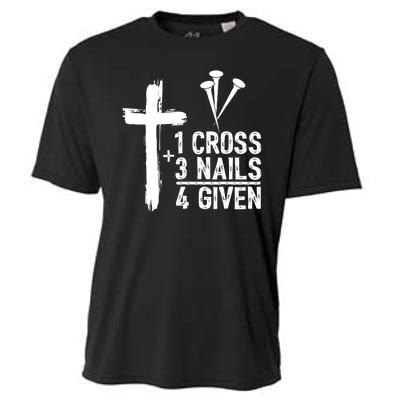 1 Cross 3 Nails 4 Given Happy Easter Day Jesus Christian Cooling Performance Crew T-Shirt