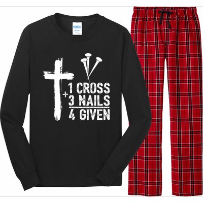 1 Cross 3 Nails 4 Given Happy Easter Day Jesus Christian Long Sleeve Pajama Set